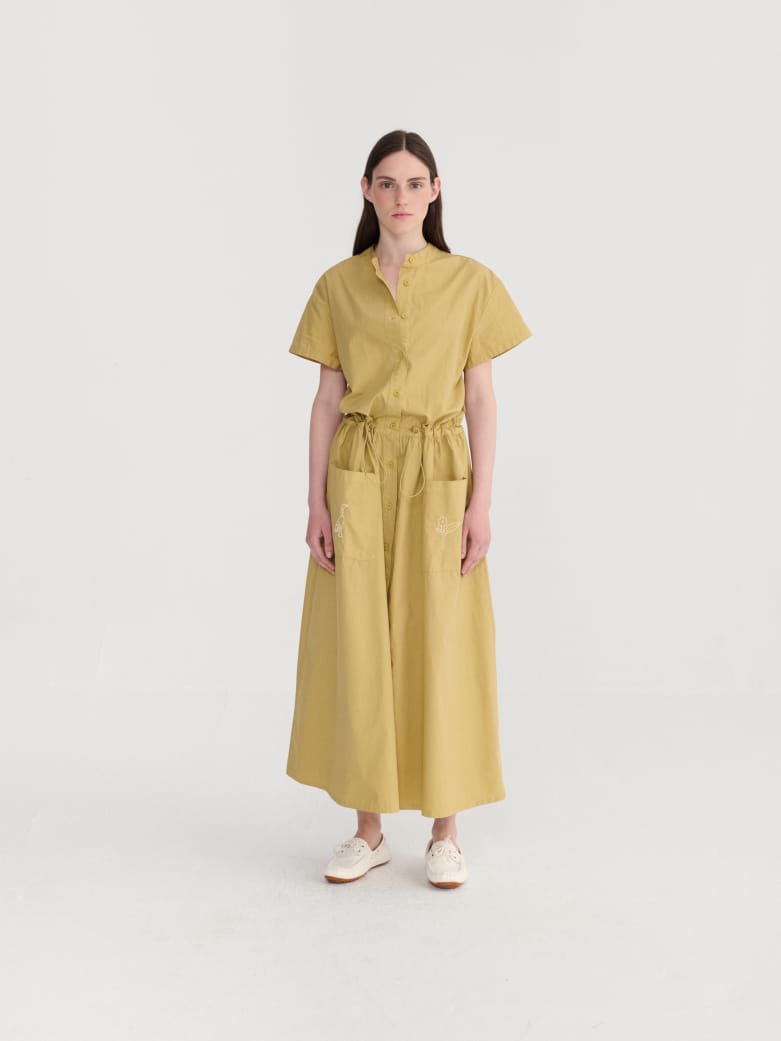 Image of 3-Vestido Round collar shirt dress