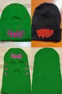 Image of Official Gorepot/Golem of Gore Hot Pink Logo/Kelly Green Beanies and Ski Masks!!!