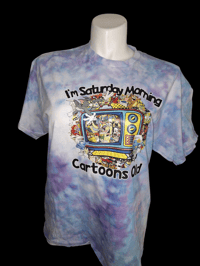 Image 1 of Tye dye saturday cartoons graphic not for sale
