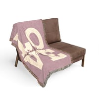 Image 1 of LOVE Woven Blanket — Cozy Fringe Throw with Bold Typography (Home Decor, Gift)