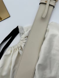 Image 8 of Gucci Gold GG Buckle White Leather Women’s Belt