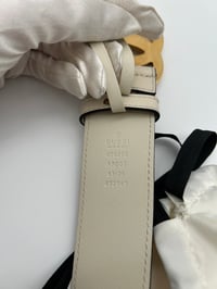 Image 10 of Gucci Gold GG Buckle White Leather Women’s Belt