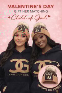 Image 3 of HOODIE & BEANIE  SET BLACK / TAN 