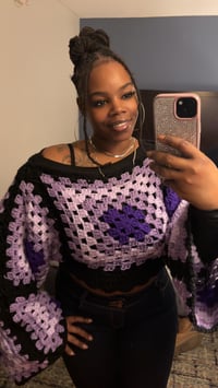 Image 1 of *Custom* Granny Square Crop Top Sweater