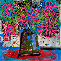 Image 1 of Neon Pink and Blue Bouquet 