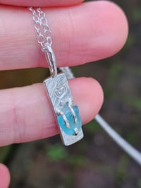 Image 8 of Ready to Ship! Apatite Gemstone claw set Necklace with Handstamped Heart 