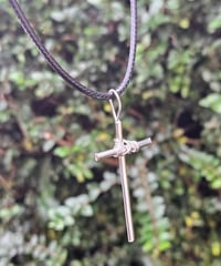Image 5 of Ready to ship! Mens Necklace - Sterling Silver Cross with added wire 