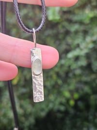 Image 4 of Ready to ship! Mens Necklace ' Seafarer ' Seaglass and Silver with handstamped wave