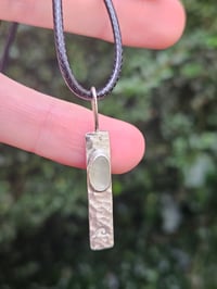 Image 5 of Ready to ship! Mens Necklace ' Seafarer ' Seaglass and Silver with handstamped wave