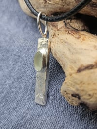 Image 6 of Ready to ship! Mens Necklace ' Seafarer ' Seaglass and Silver with handstamped wave