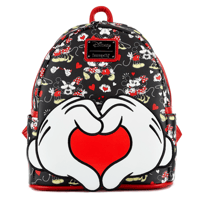 Image 1 of Loungefly Disney Mickey and Minnie Mouse Heart Hand Love Mini Backpack