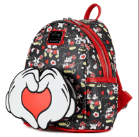 Image 2 of Loungefly Disney Mickey and Minnie Mouse Heart Hand Love Mini Backpack