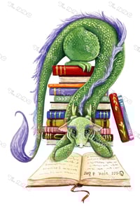 Image 1 of Book Worm Full Size Diamond Painting by Hannah Spiegleman