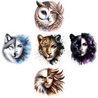 Image 1 of Animal Woman Mini Diamond Painting Kit by AnetArtStore