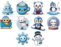 Image 1 of Blue Winter Mini Diamond Painting Kit by KwikSilverKawaii