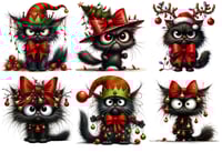 Image 1 of Angry Christmas Cats Mini Diamond Painting Kit by AnetArtStore