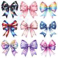 Image 1 of Colorful Bows Mini Diamond Painting Kit by ChristyCreative