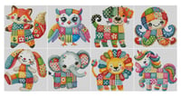 Image 2 of Patchwork Animals Mini Diamond Painting Kit by AquarelleAuraPalette