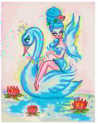 Image 2 of Blue Swan Fairy Full Size Diamond Painting by Miss Fluff