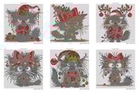 Image 3 of Angry Christmas Cats Mini Diamond Painting Kit by AnetArtStore