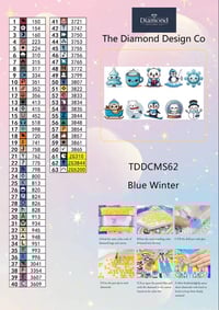 Image 3 of Blue Winter Mini Diamond Painting Kit by KwikSilverKawaii