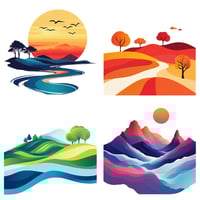 Image 1 of Abstract Landscape Mini Diamond Painting Kit by ChristyCreative