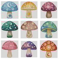 Image 2 of Celestial Mushrooms Mini Diamond Painting Kit by ChristyCreative