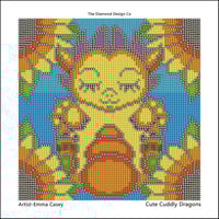 Image 4 of Cute Cuddly Dragons Mini Diamond Painting Kit by Emma Casey