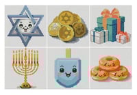 Image 2 of Hanukkah Mini Diamond Painting Kit by KwikSilverKawaii