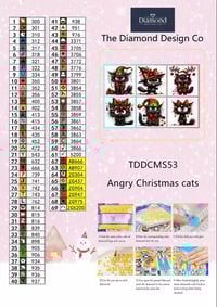Image 4 of Angry Christmas Cats Mini Diamond Painting Kit by AnetArtStore
