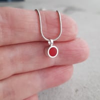 Image 1 of Tiny Dot Pendant in Red