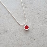 Image 2 of Tiny Dot Pendant in Red