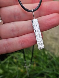 Image 1 of Ready to ship! Mens Necklace ' Ripples ' Sterling Silver with handstamped wave 