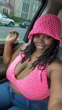 CUSTOM* Pretty in Pink Crop Top & Mesh Bucket Hat Set