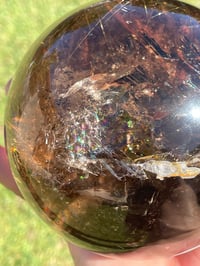 Image 13 of Large Smoky Quartz With Golden Rutile Sphere #1770