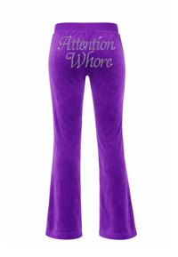 CENTER     OF     ATTENTION     RHINESTONE     VELOUR     TRACK    PANTS    
