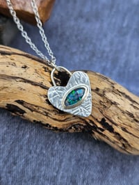 Image 3 of Made to order in 2 - 3 weeks! Opal Triplet Heart Sterling Silver Necklace 