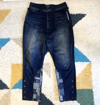 Image 1 of Funset of Art pure blue Japan sashiko indigo dyed pants, size M (32”)
