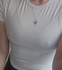 Image 5 of Made to order in 2 - 3 weeks! Opal Triplet Heart Sterling Silver Necklace 