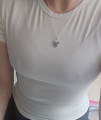 Image 4 of Made to order in 2 - 3 weeks! Opal Triplet Heart Sterling Silver Necklace 