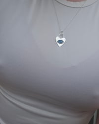 Image 6 of Made to order in 2 - 3 weeks! Opal Triplet Heart Sterling Silver Necklace 