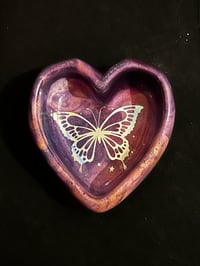 Wonky Heart Pink/Purple Holographic Butterfly