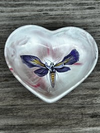  Cream and Brown Heart Shaped W/ Purple Butterfly