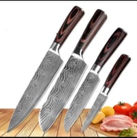 4-Piece Damascus-Style Kitchen Knife Set