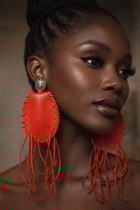 Image 1 of My Peace Leather Earrings