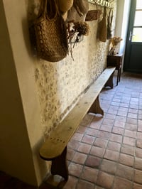 Image 2 of Grand banc de ferme ancien en bois 3 mètres - Meuble rénové