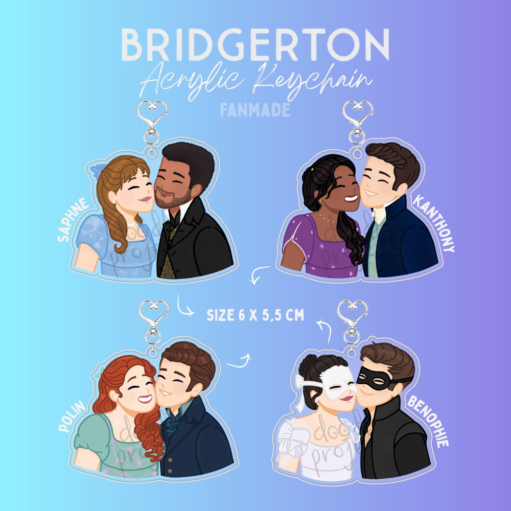 Image of Bridgerton Couple [benophie polin kanthony saphne] Fanart Merch Acrylic Keychain