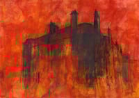 Image 2 of Hyndland Road   Tenements Sketchbook Drawing  - Acrylic Paint and Charcoal on Paper 