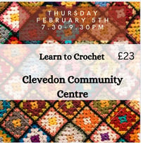 Image 1 of Clevedon learn to crochet Thursday February 5th 7.30-9.30pm