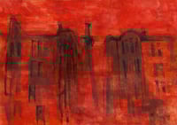 Image 2 of Dowanhill Tenements Sketchbook Drawing - Acrylic Paint and Charcoal on Paper 